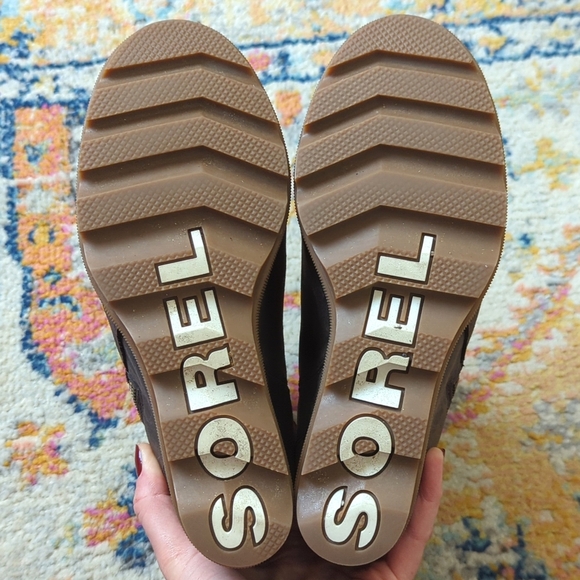 Sorel Joan Of Arctic Suede Leather Platform Wedge II Zip Ankle Booties Brown 7.5 - Picture 13 of 14